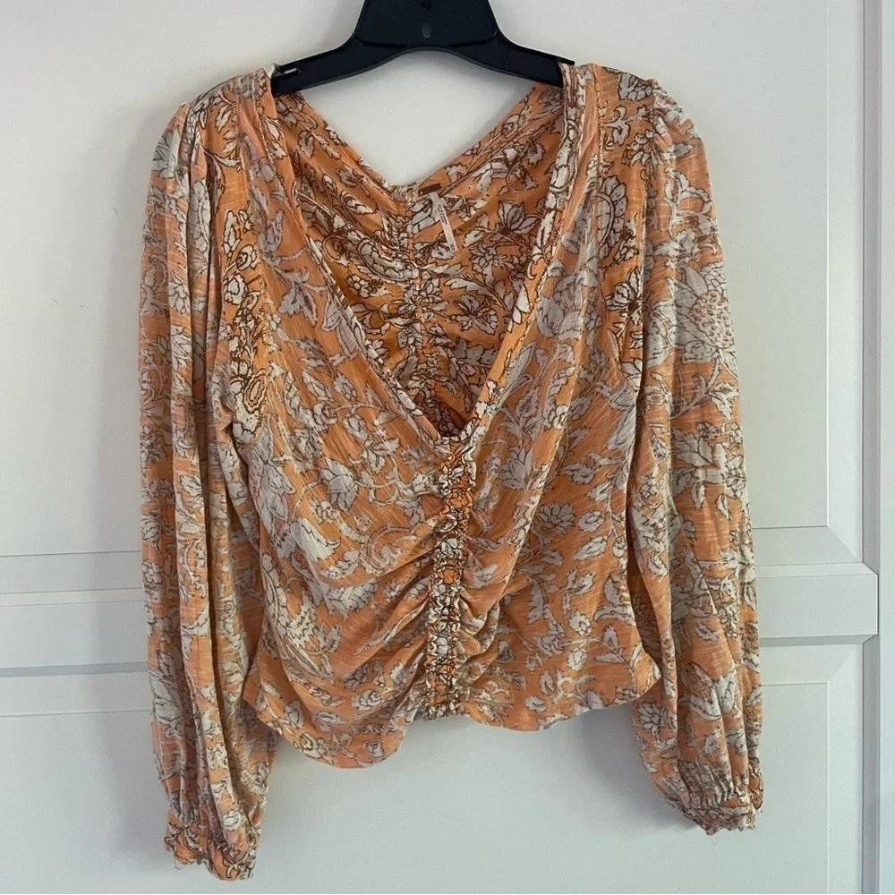 Free People say the word blood orange v-neck top 33018